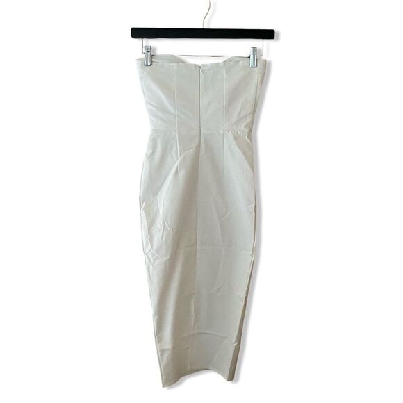 NWT More To Come Sophia Midi Dress White strapless sheath stretch Revolve M - Picture 9 of 12